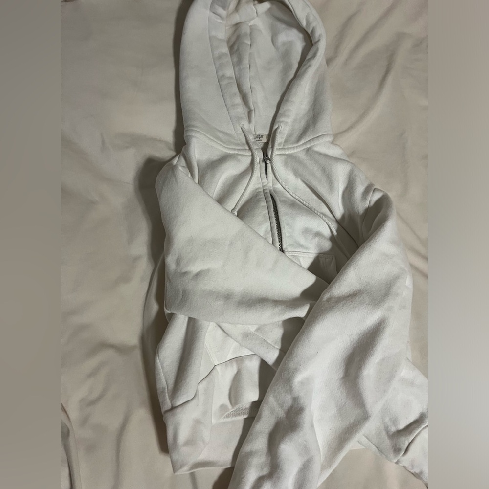 white john galt/brandy melville cropped zip-up